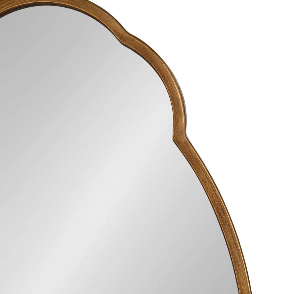 Magritte Scalloped Oval Gold Vanity Wall Mirror, 33x22 in