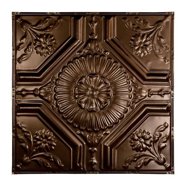 Great Lakes Tin Rochester 2 ft. x 2 ft. Nail Up Tin Ceiling Tile in Bronze Burst