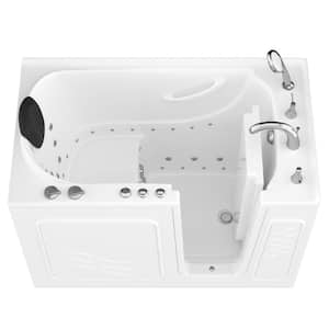 Safe Premier 53 in L x 30 in W Right Drain Walk-in Whirlpool and Air Bathtub in White