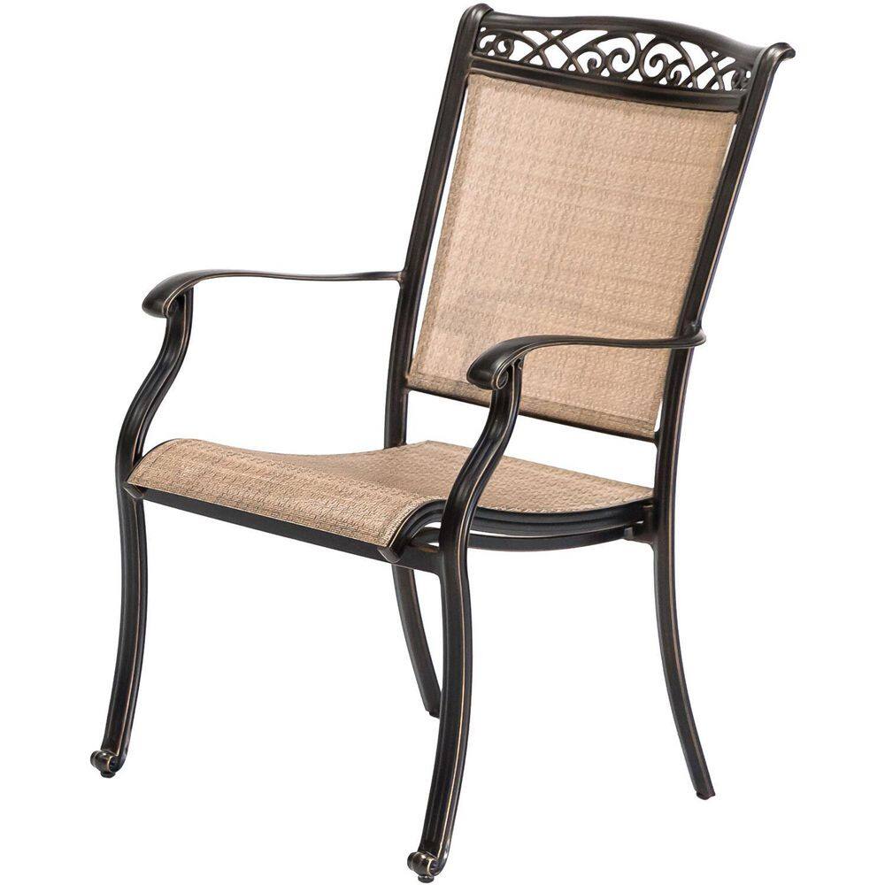 Fontana 9-Piece Bronze Outdoor Dining Set with Cast-Top Table