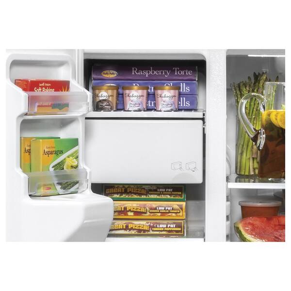 Ge 21 8 Cu Ft Side By Side Refrigerator In Fingerprint Resistant Stainless Steel Counter Depth Gzs22iynfs The Home Depot