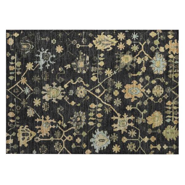 Chantille Machine Washable Indoor/Outdoor Abstract ACN1930 Black 2 ft. x 3 ft. Accent Rug