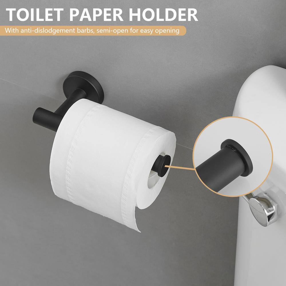 Matte Black Stainless Steel 4-Piece Bathroom Hardware Set