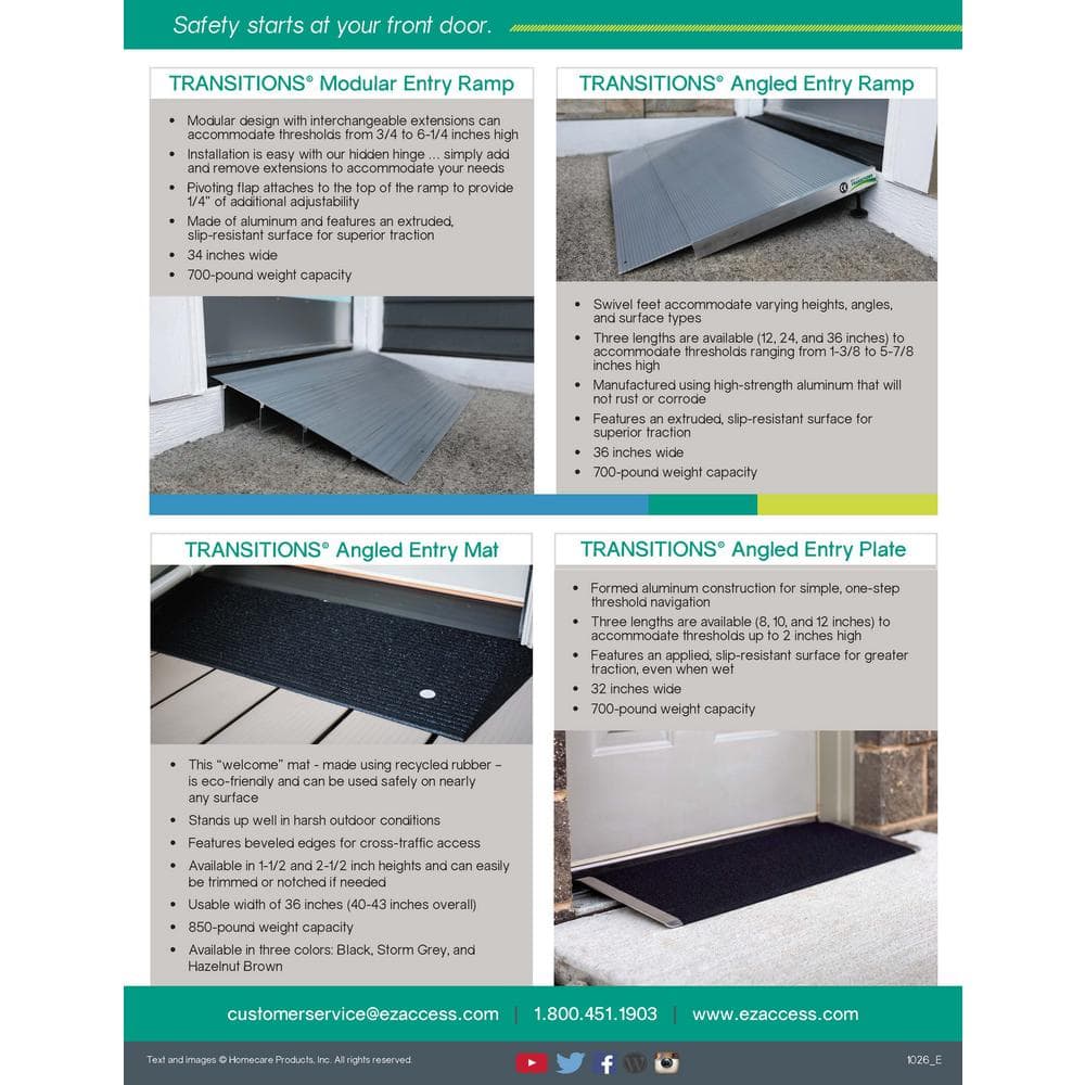 EZ-ACCESS 6" Slip-Resistant Aluminum Modular Entry Ramp