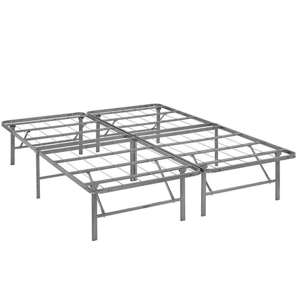 Modway Horizon Silver Full Stainless, Silver Metal Bed Frame Queen