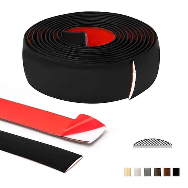 Art3d Black 1.57 in. x 120 in. Self Adhesive Vinyl Transition Strip for Joining Floor Gaps, Floor Tiles