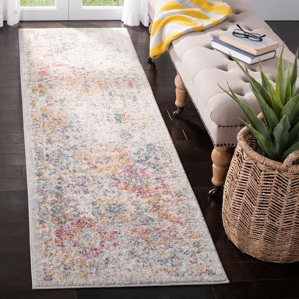 Madison Gray/Gold 2 ft. x 16 ft. Border Runner Rug