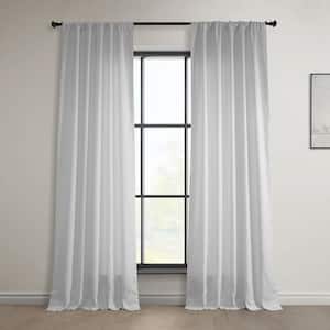 Bright White Euro Linen Rod Pocket Light Filtering Curtain - 50 in. W x 108 in. L (1 Panel)