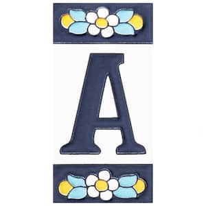Sevillano Flora Address Letters A 2-1/8 in. x 4-3/8 in. Ceramic Wall Tile (0.07 sq. ft./Each)