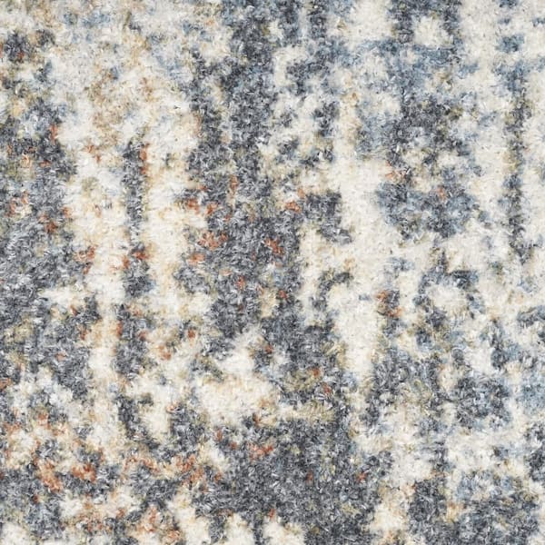 4 ft. x 6 ft. Blue Moroccan Washable Area Rug