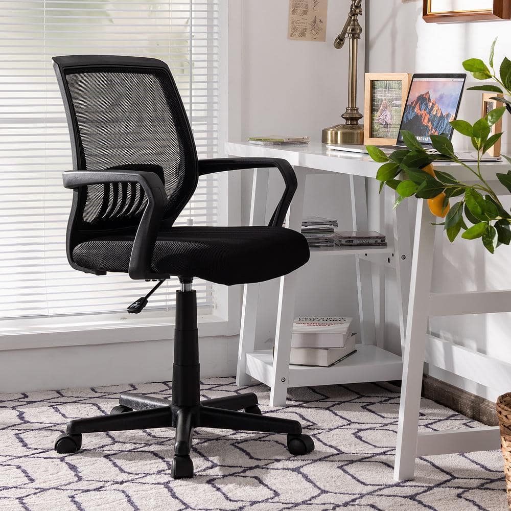 Ergonomic Mid-Back Black Mesh Executive Swivel Office Chair