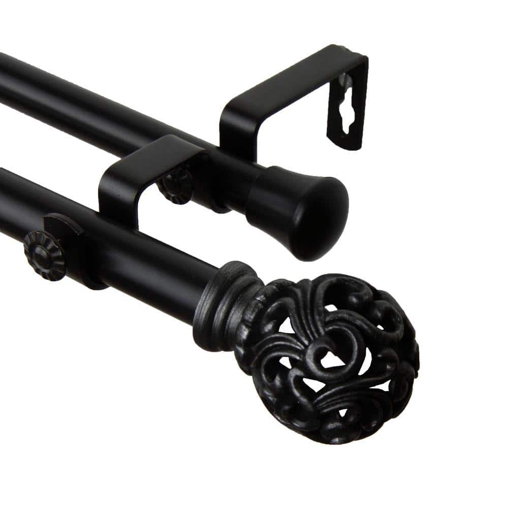 66 in. - 120 in. Adora Double Curtain Rod in Black price history on PriceWatchPro