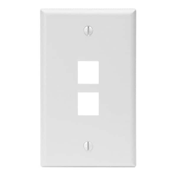 Leviton White 1-Gang Audio/Video Wall Plate (1-Pack)