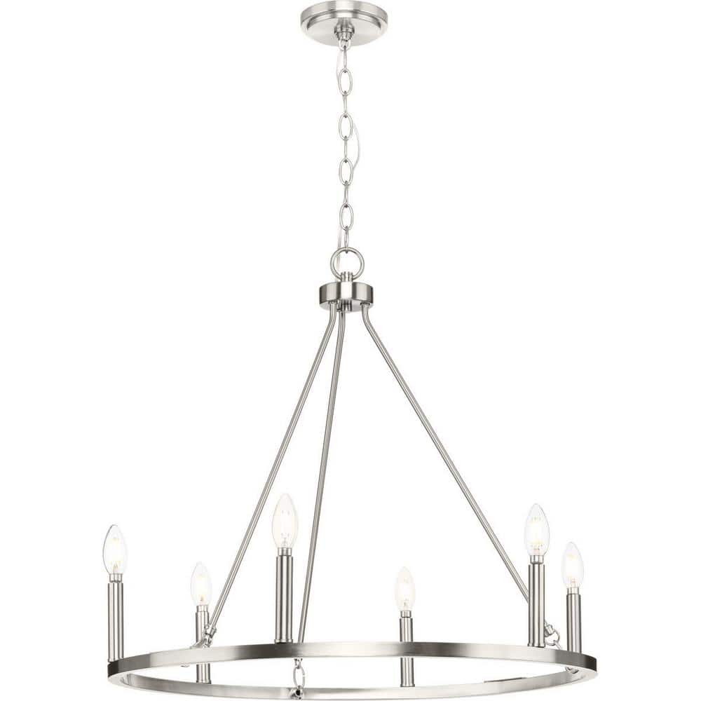 Gilliam Brushed Nickel 6-Light Circular Chandelier