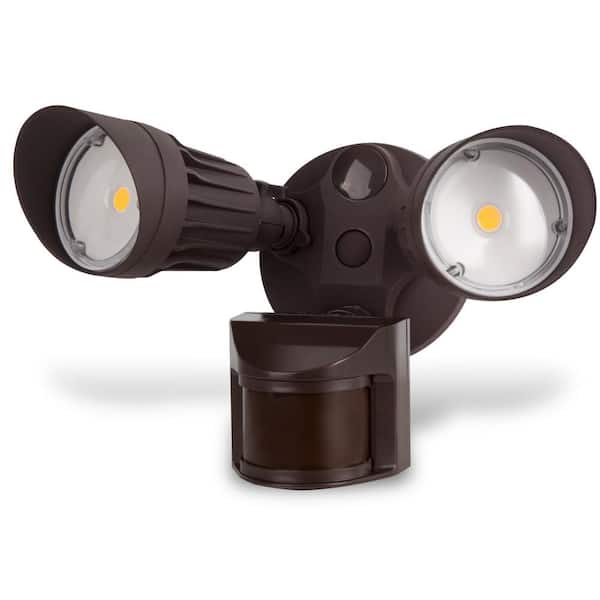 Ledpax Technology Security Light 20-Watt 180-Degree Bronze Motion Activated Outdoor Integrated LED Flood Light