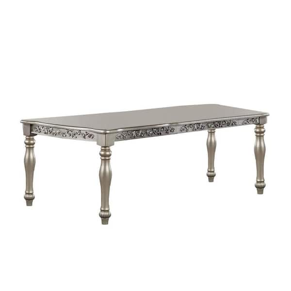 Benjara 42 in. Wood 4 Legs Dining Table (Seat of 6)
