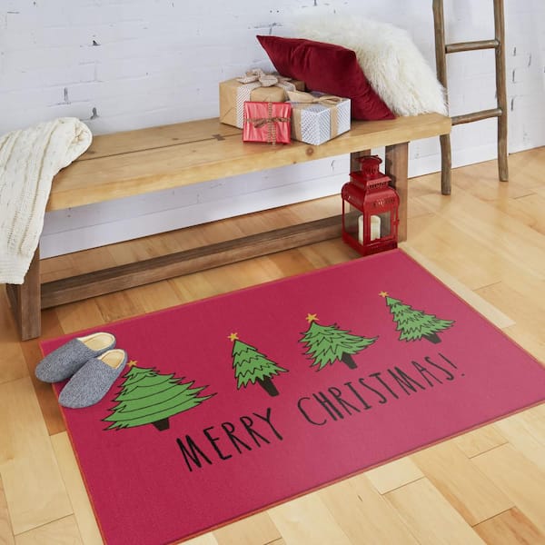 Christmas Kitchen Rugs and Mats Set (2 PCS), Merry Christmas Indoor Floor  Mats Red Black Buffalo Check Plaid for Winter, Xmas Door Mat Runner Rug Mat