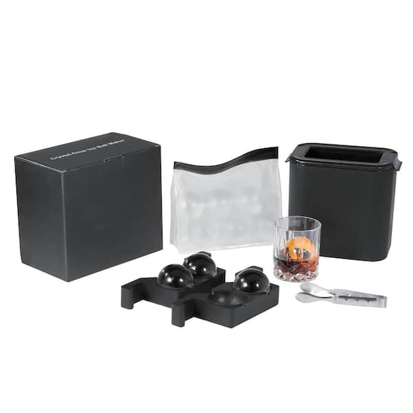Ice Ball Maker 2.36" Crystal Clear Ice Sphere Maker with Storage Bag and Ice Clamp Round Clear Ice Cube 2-Cavity Press