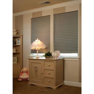 Cut-to-Size Gray Cordless Room Darkening Easy to Install Temporary Shades 36 in. W x 72
