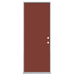 30 in. x 80 in. Flush Left Hand Inswing Red Bluff Painted Steel Prehung Front Exterior Door No Brickmold