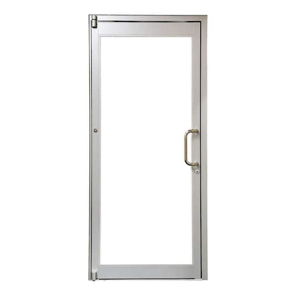 Teza SF55 Series Store Door 36 in. x 84 in. Left-Hand/Outswing Silver Aluminum Prehung Commercial Door w No Fire Rating