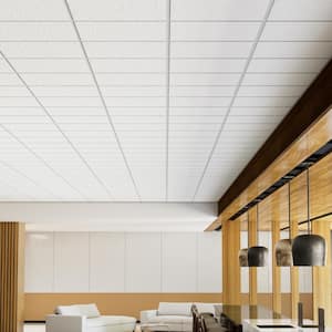 2 ft. x 2 ft. Millennia White Shadowline Tapered Edge Lay-In Ceiling Tile, case of 12 (48 sq. ft.)