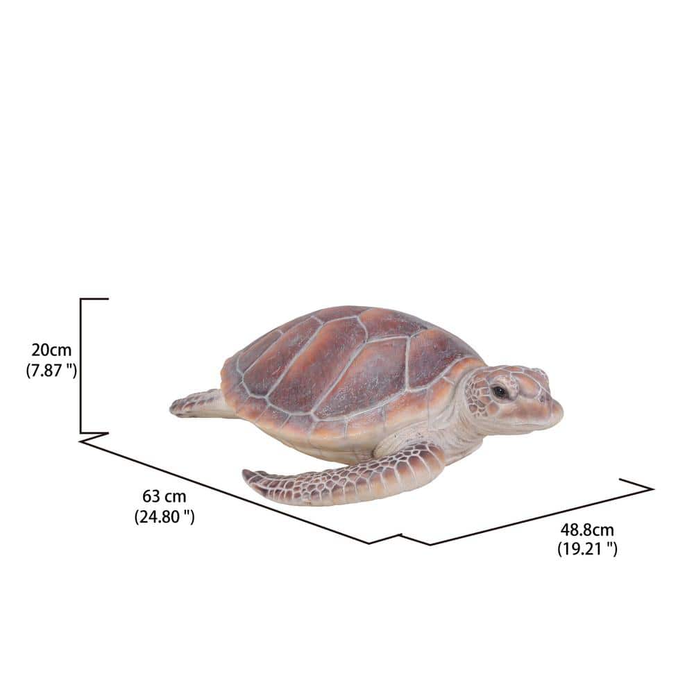 Large Realistic Driftwood Sea Turtle Polyresin Garden Statue