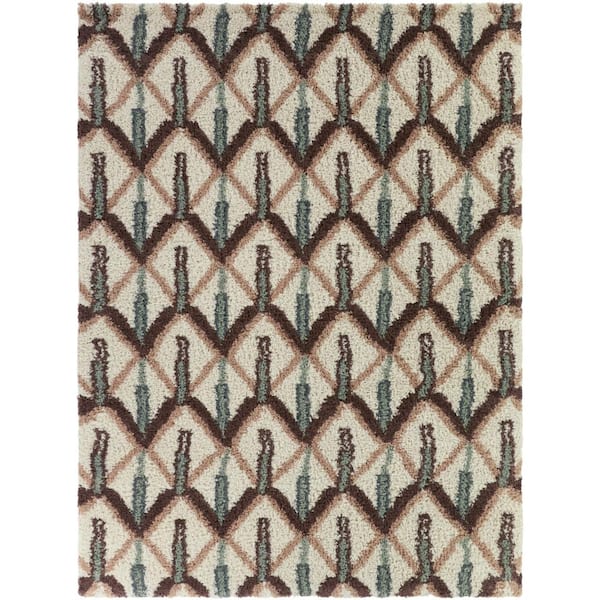 Behring Brown/Blue 5 ft. x 7 ft. Area Rug