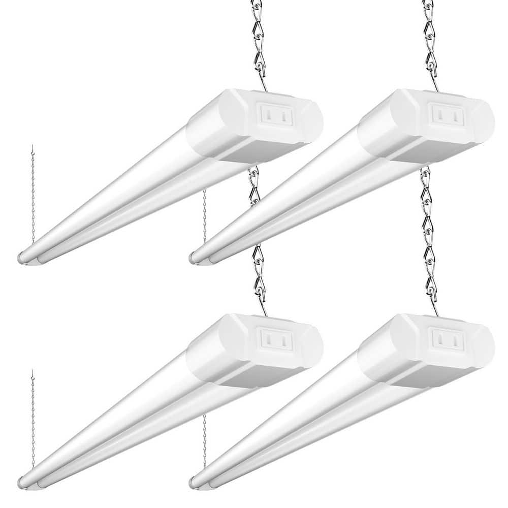 4 ft. 40-Watt Equivalent LED White Shop Light Fixture, Cool Daylight White 6500K, Ceiling or Hanging Mount, 4-Pack price history on PriceWatchPro