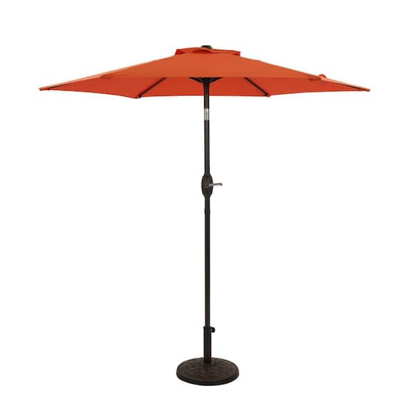 Unbranded 7.5 ft. Steel Market Patio Umbrella in Orange