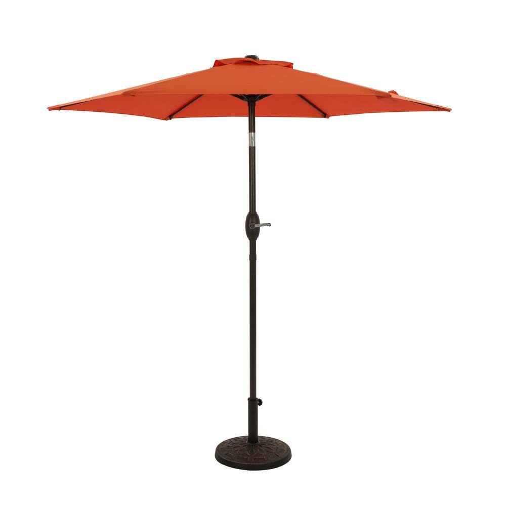 7.5 ft. Steel Market Patio Umbrella in Orange