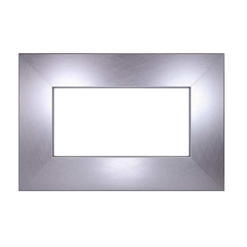 MirrorChic Moderna Crosshatch Silver 3 in. 42 in. x 36 in. DIY Mirror Frame Kit, Mirror Not