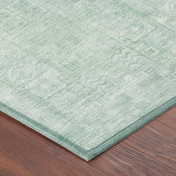 Chantille Machine Washable Indoor/Outdoor Abstract ACN2804 Aqua 3 ft. x 5 ft. Area Rug