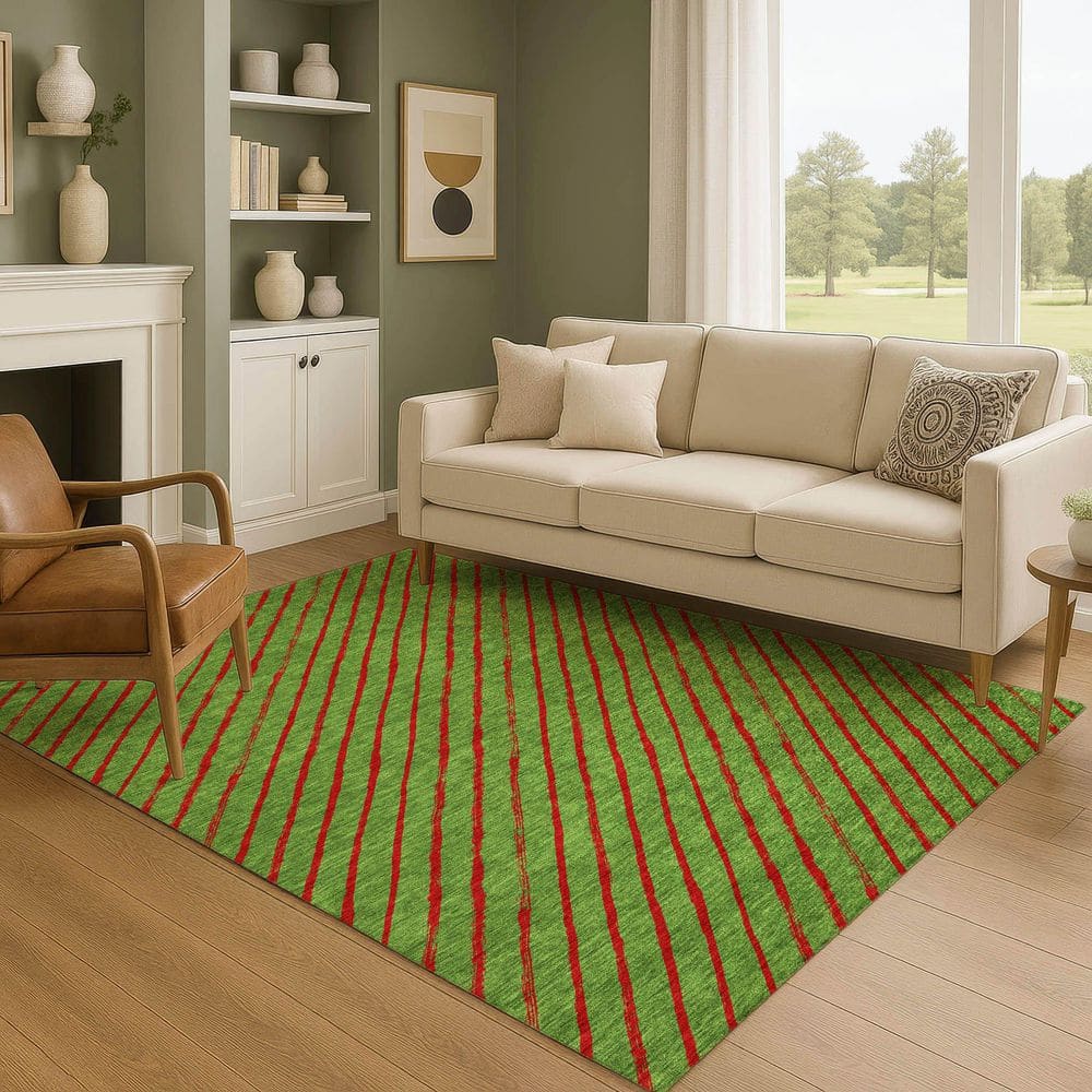 Mayfield Premium Machine Washable Abstract AMF1819 Fern 8 ft. x 10 ft. Area Rug price history on PriceWatchPro