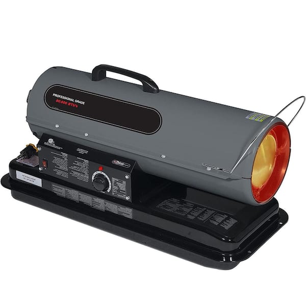 SILVEL 80000 BTU Portable Kerosene forced Air Heater Panel Space Heater with Dual Heat Control Grays