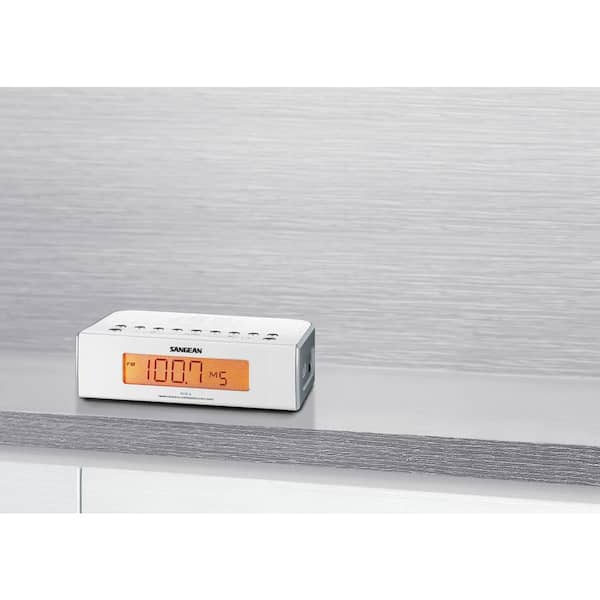 Sangean Fm Am Digital Tuning Alarm, White Alarm Clock Radio