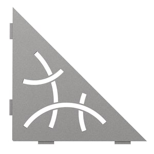Shelf-E Stone Grey Coated Aluminum Curve Triangular Corner Shelf