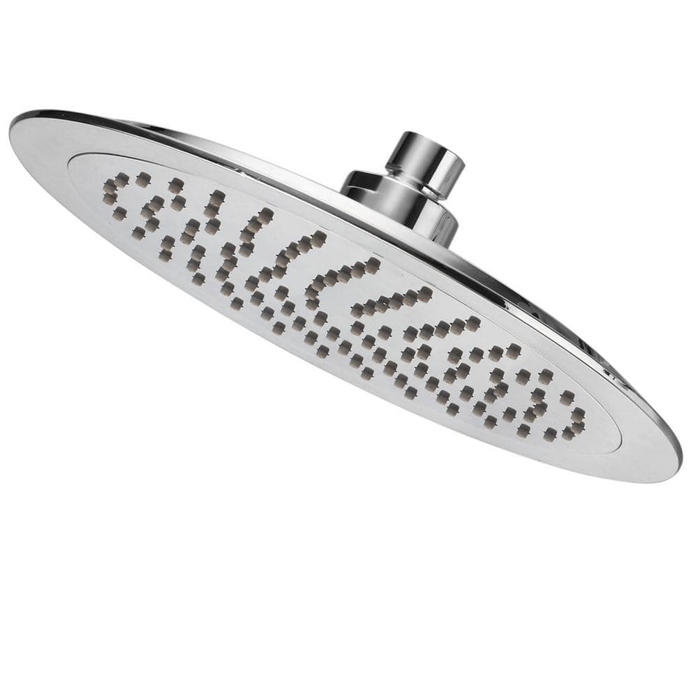 1-Spray 9 in. Single Wall Mount Waterfall Fixed Rain Shower Head in chrome