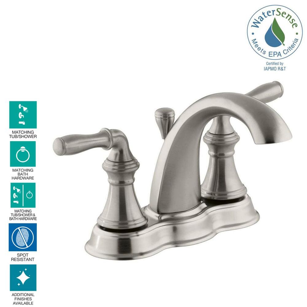 Devonshire Brushed Nickel 4" Centerset Bathroom Faucet