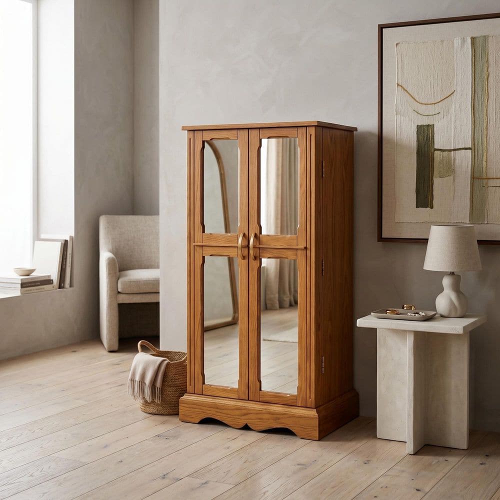 honey bee cabinet☆収納☆antique  wood HIVES HONEY Chelsea Walnut Jewelry Armoire with 7-Drawers 40 in. H