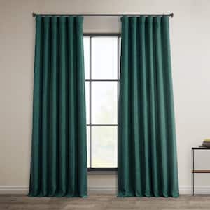 Slate Teal Solid Rod Pocket Room Darkening Curtain - 50 in. W x 96 in. L (1 Panel)