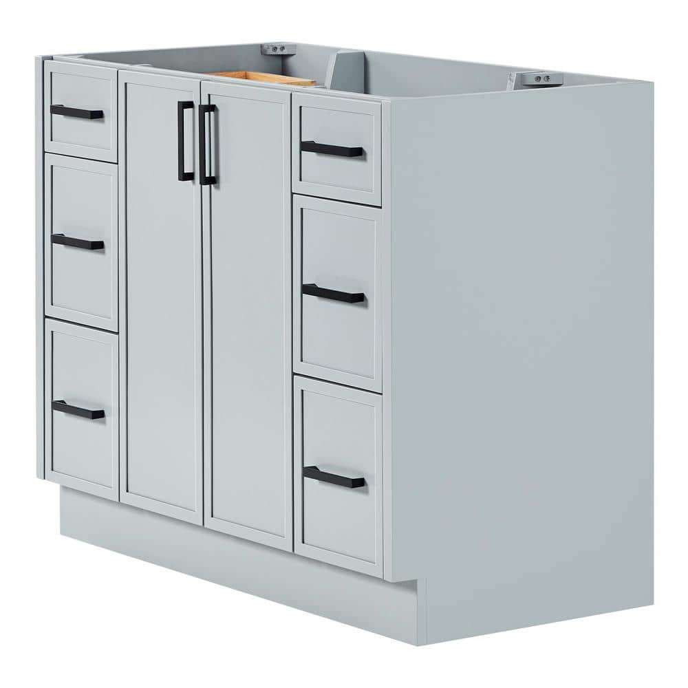 Kelly 42" Light Gray Wood Freestanding Vanity Cabinet