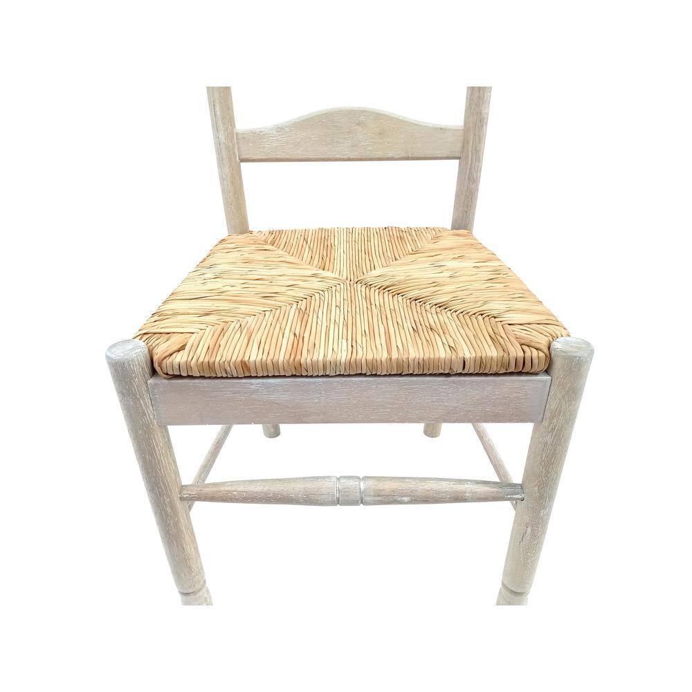 Vera Natural Driftwood Ladderback Wood Side Chair with Cane Seat
