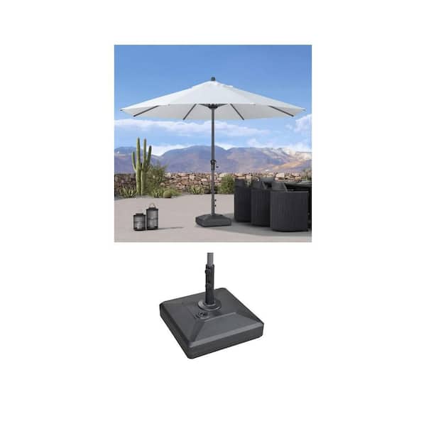 PURPLE LEAF 11 ft. Octagon White Patio Umbrella with Aluminum Frame and 154 lbs. Black Umbrella Base - The Home Depot PURPLE LEAF 11 ft. Octagon White Patio Umbrella with Aluminum Frame and 154 lbs. Black Umbrella Base - The Home Depot