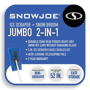 19 in. Telescoping Jumbo Snow Broom with Ice Scraper