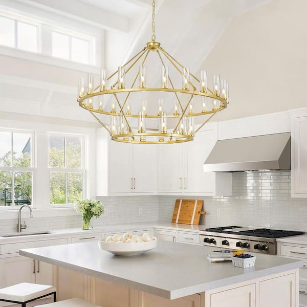 ZHLWIN Home Lighting 62.99 in. 36-Light Gold-24-12Light Round