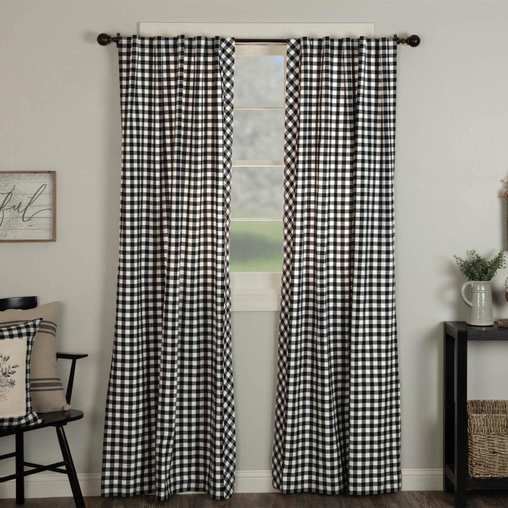 Vintage Check Black Panel Set of 2 84Lx40W product image for price tracking