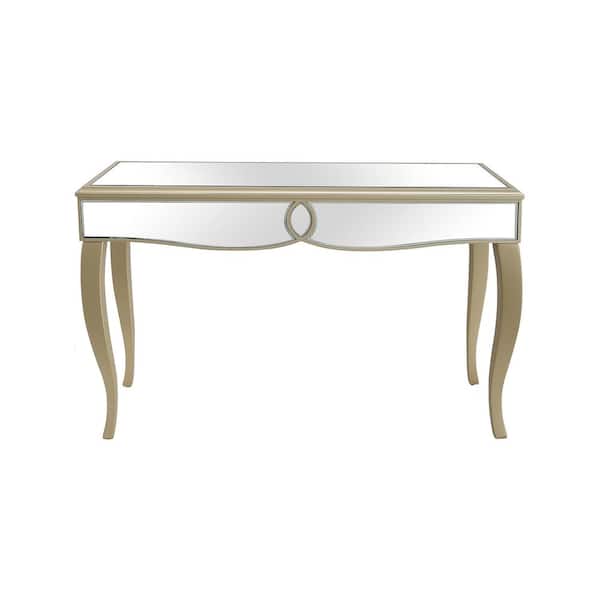 Camden Isle Eleanor 47.6 in. Champagne Rectangle Glass Console Table