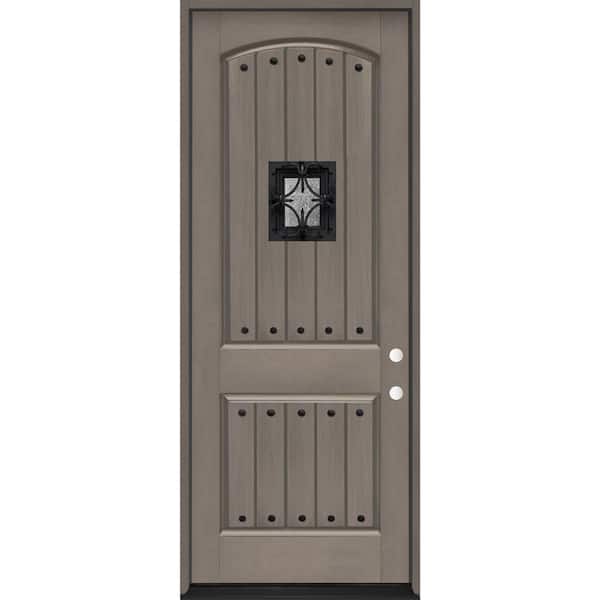 Steves & Sons 36 in. x 96 in. 2-Panel Left-Hand/Inswing Ashwood Stain Fiberglass Prehung Front Door with 4-9/16 in. Jamb Size