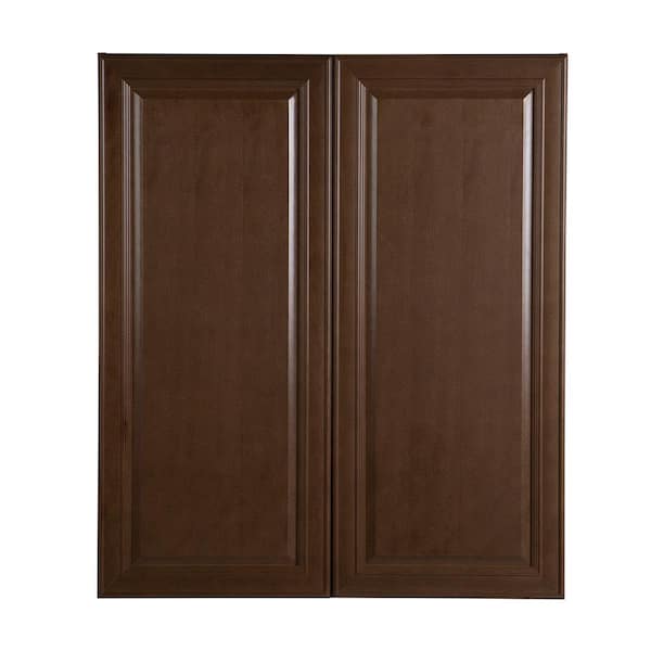 Hampton Bay Benton Assembled 36x42x12 in. Wall Cabinet in Butterscotch